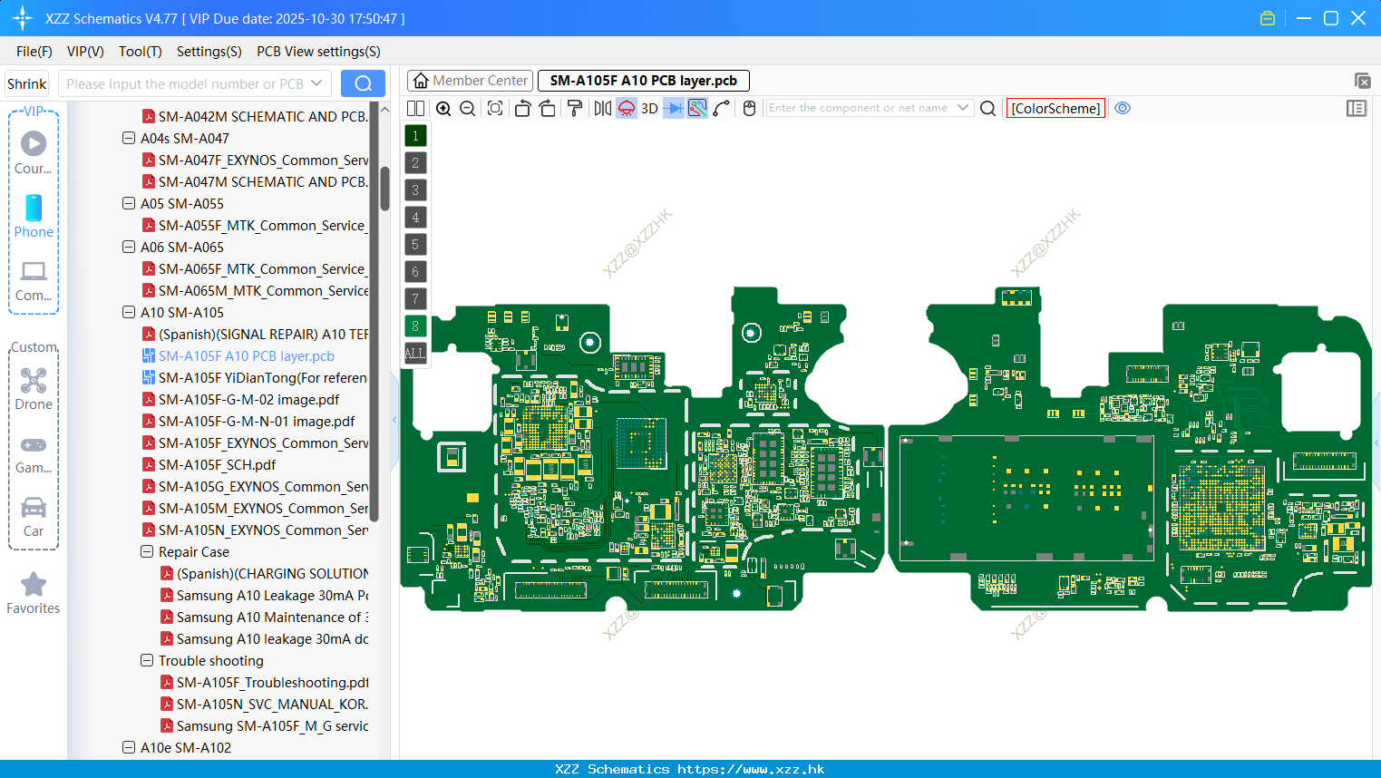 Samsung SM-A105F A10 PCB Layer